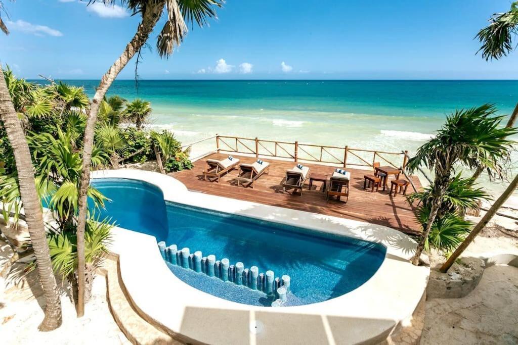 Luxury 5-Br Beachfront Home In Tulum Casa Sofia Gato Eksteriør billede