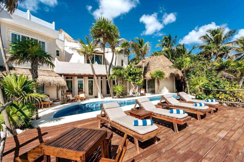 Luxury 5-Br Beachfront Home In Tulum Casa Sofia Gato Eksteriør billede